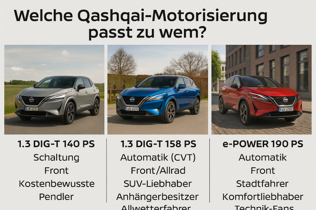 Drei Motoren, drei Charaktere – welcher Qashqai passt zu dir?