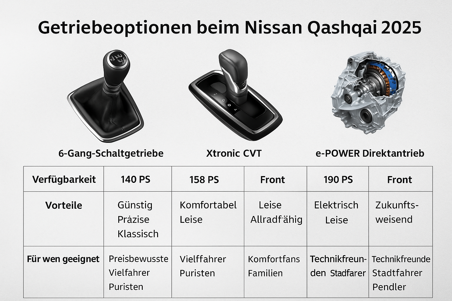 Drei Getriebe, drei Charaktere – Nissan denkt an alle Fahrtypen