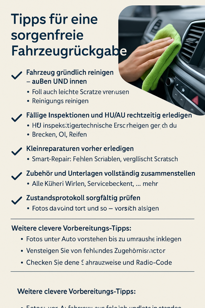 Sorgenfrei zur Fahrzeugrückgabe: Tipps und Vorbereitung für Leasing- und Kaufkunden