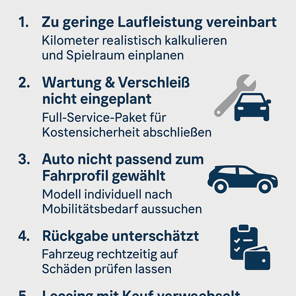 5 Fehler beim Leasing – und wie man sie 2025 vermeidet